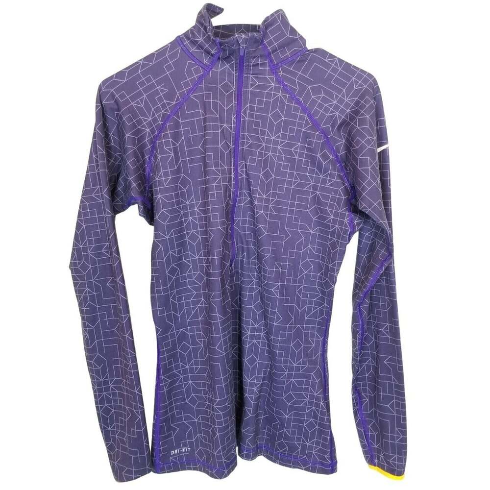 Nike Pro Womens Athletic Top Sz M Sporty Stretch Wicking 1/4 Zip Athletic Active